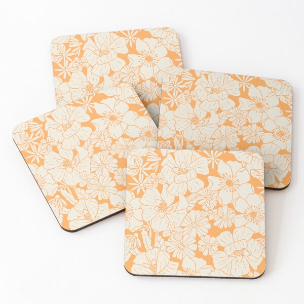 Item preview, Summer Retro Wildflower in Bold Bright ORange Monochrome designed and sold by Erin Kendal.