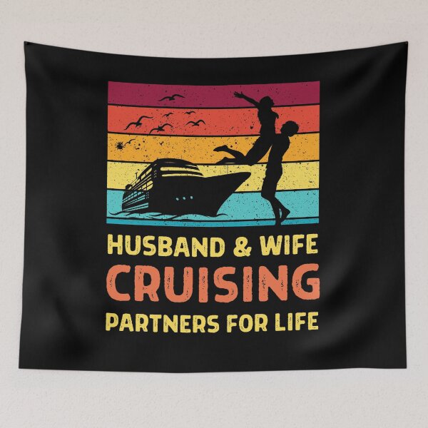 Item preview, Husband And Wife Cruising Partners Cute Vacation Summer Cruise Getaway designed and sold by retrodesigner14.