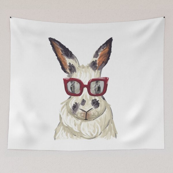 Item preview, Cute Bunny with Glasses designed and sold by Anonymous Badger.