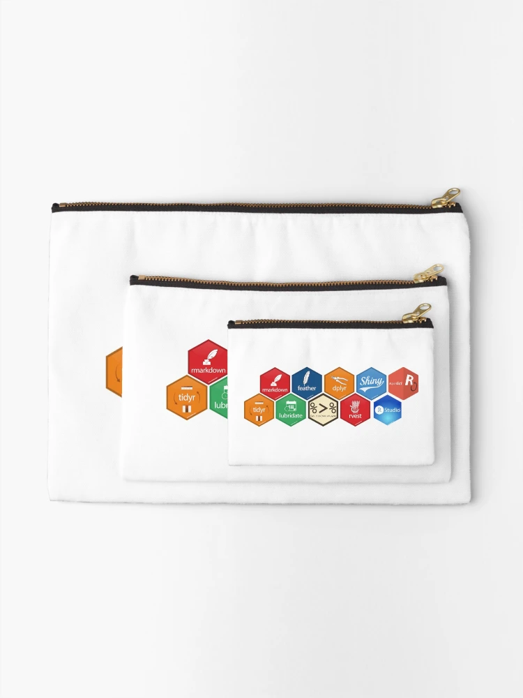 Thumbnail 2 of 4, Zipper Pouch, The R/RStudio Universe designed and sold by volcanoTees.