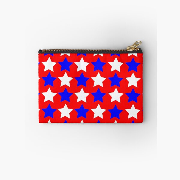 Item preview, Red background with medium white and blue stars: gift idea, decor, accent piece, decorations, home, office, work space, flag days designed and sold by Becky Hunter.
