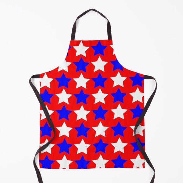 Item preview, Red background with medium white and blue stars: gift idea, decor, accent piece, decorations, home, office, work space, flag days designed and sold by Becky Hunter.