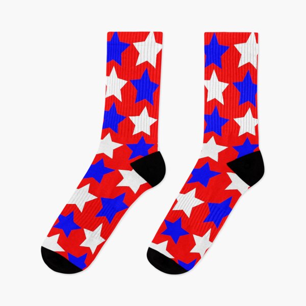 Item preview, Red background with medium white and blue stars: gift idea, decor, accent piece, decorations, home, office, work space, flag days designed and sold by Becky Hunter.