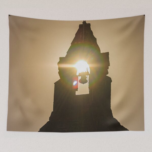 Item preview, Silhouette of old church in Bulla Victoria with sunset glinting through the bell tower designed and sold by James-Cole.
