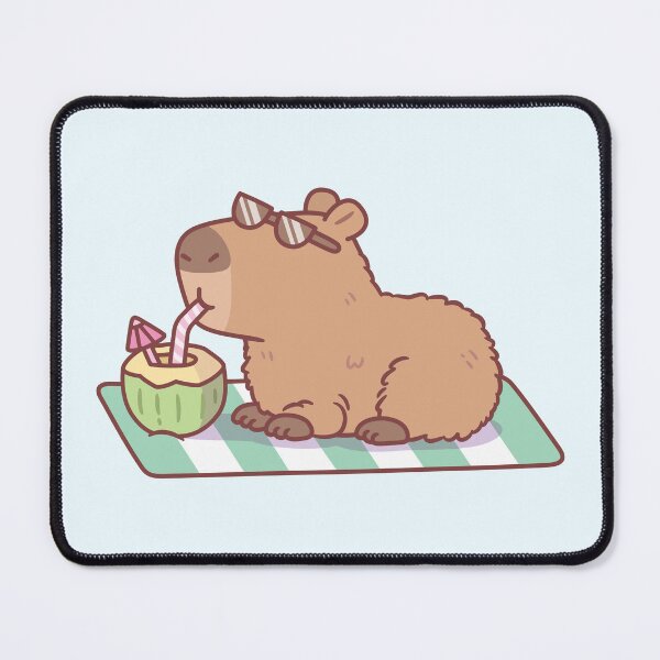 Item preview, Chill Capybara Drinking Coconut Juice designed and sold by rustydoodle.