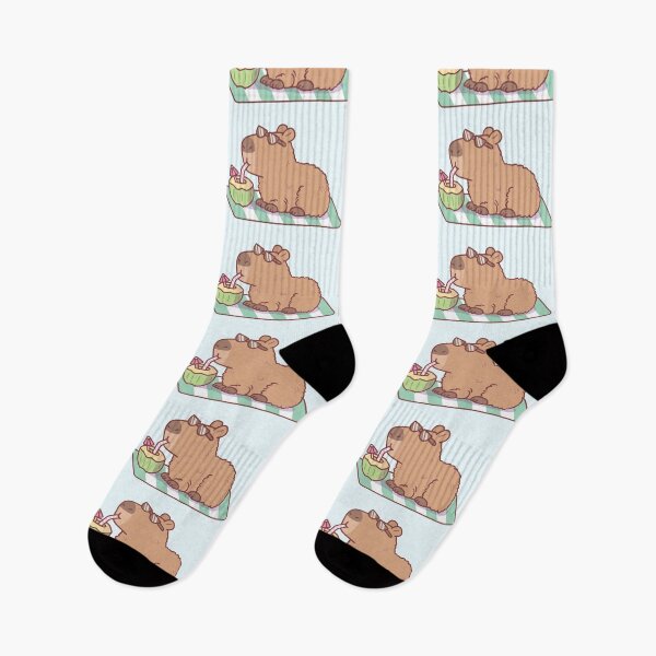 Item preview, Chill Capybara Drinking Coconut Juice designed and sold by rustydoodle.