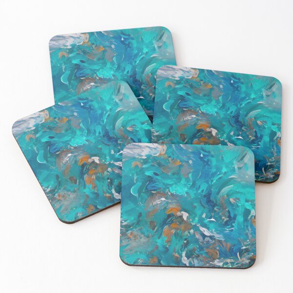 Item preview, Aqua Ocean Turquoise Abstract designed and sold by Baneen  Alethary.