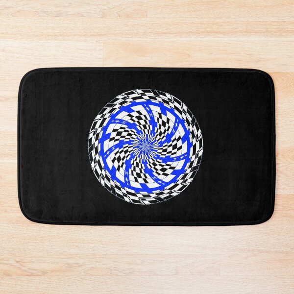 Item preview,  Blue Black and White Checkered Swirl designed and sold by SeaChangeDesign.