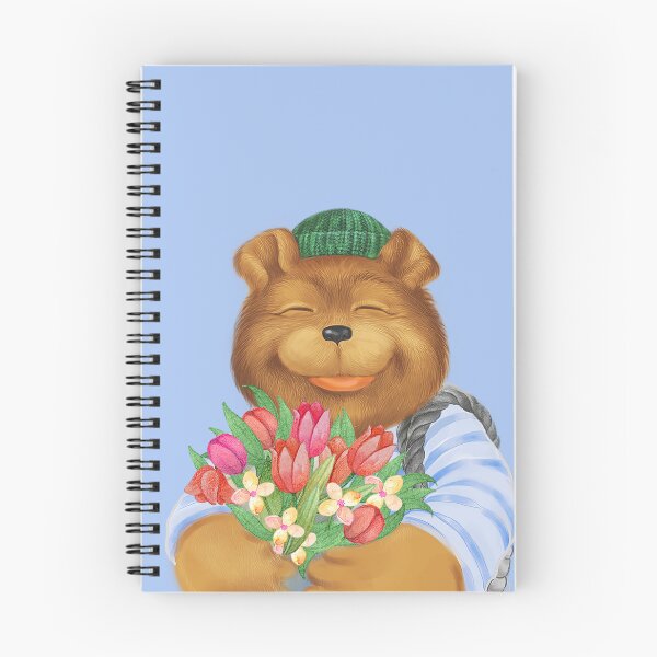 Item preview, Smiling bear presenting bouquet with flowers. designed and sold by 4lowpoly.