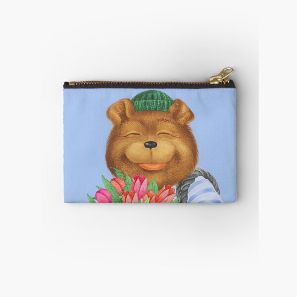 Item preview, Smiling bear presenting bouquet with flowers. designed and sold by 4lowpoly.