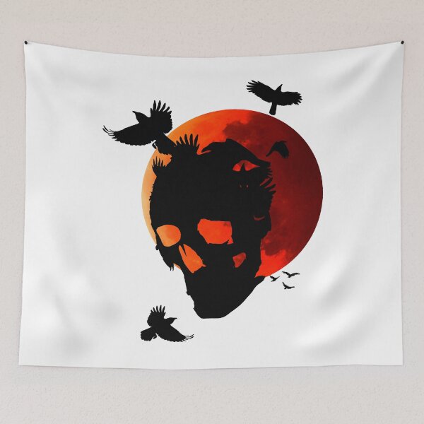 Item preview, Skull crows on blood moon designed and sold by LeonaMante.
