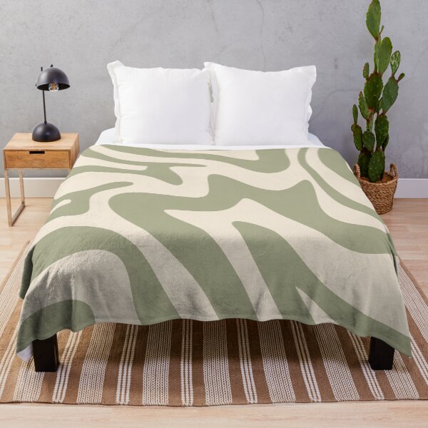 Item preview, Retro Liquid Swirl Abstract Pattern Sage Green & Cream designed and sold by scorpiolane.