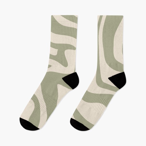 Item preview, Retro Liquid Swirl Abstract Pattern Sage Green & Cream designed and sold by scorpiolane.