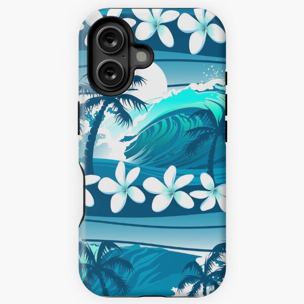Item preview, Tropical surf wave with palm trees designed and sold by AdamFahey.