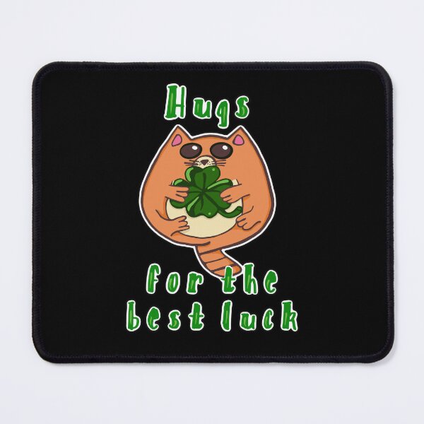 Item preview, Hugs For The Best Luck Cat Four Leaf Clover designed and sold by wildjellybeans.