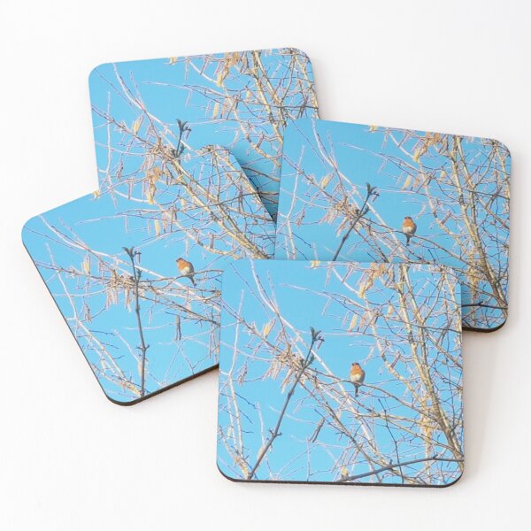 Item preview, Robin en un árbol, con fondo de cielo azul. designed and sold by Andrew Hopgood.