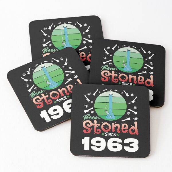 Item preview, Been stoned since 1963 (Green retro vintage sunset with bong) designed and sold by YomeHayin.