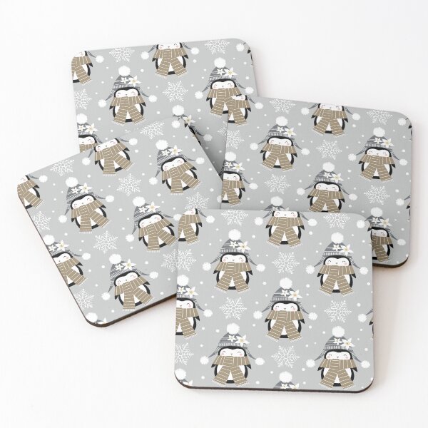Item preview, Cute Penguins In Winter Clothes And Ice Flower Pattern designed and sold by Wilkinson39.
