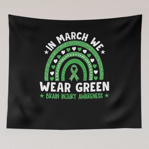 Item preview, In March We Wear Green Shirt, Brain Injury Awareness Shirt, Cerebral Palsy Awareness Shirt, Green Rainbow Shirt, Cerebral Palsy Support Tee designed and sold by aymob.