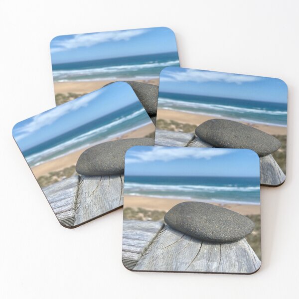 Item preview, Stone on beach railing  designed and sold by EdenAndOlive.