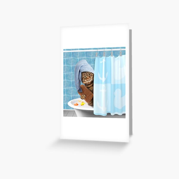 Item preview, Funny cat taking a bath, Shower Curtains designed and sold by Shifa19.