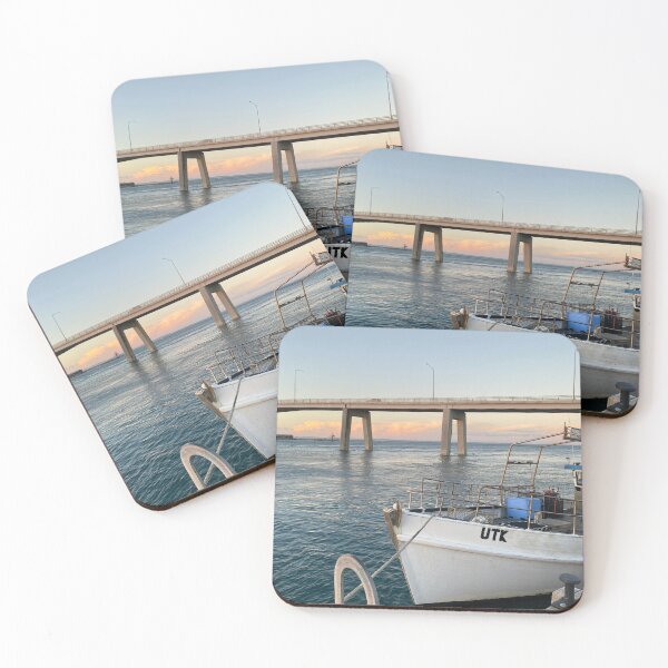 Item preview, Boat at San Remo near bridge  designed and sold by EdenAndOlive.