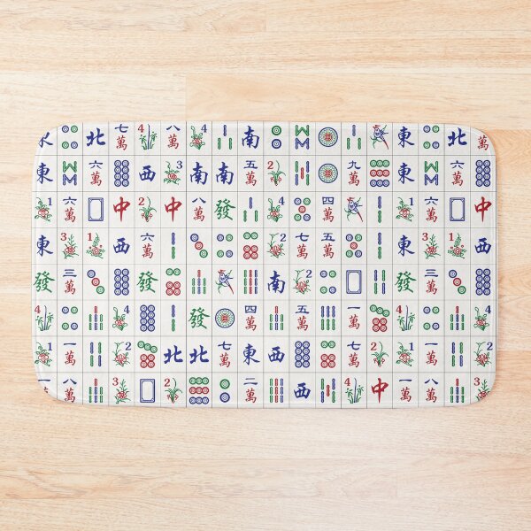 Item preview, Random Assorted Mahjong Game Tiles in a Flat Wall Pile. It's Mahjong Time! designed and sold by teeworthy.