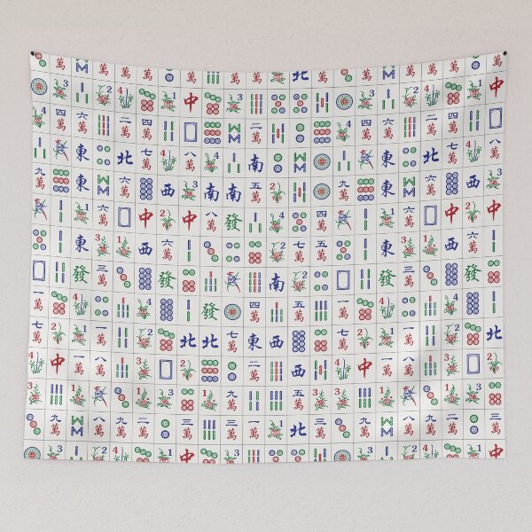 Item preview, Random Assorted Mahjong Game Tiles in a Flat Wall Pile. It's Mahjong Time! designed and sold by teeworthy.