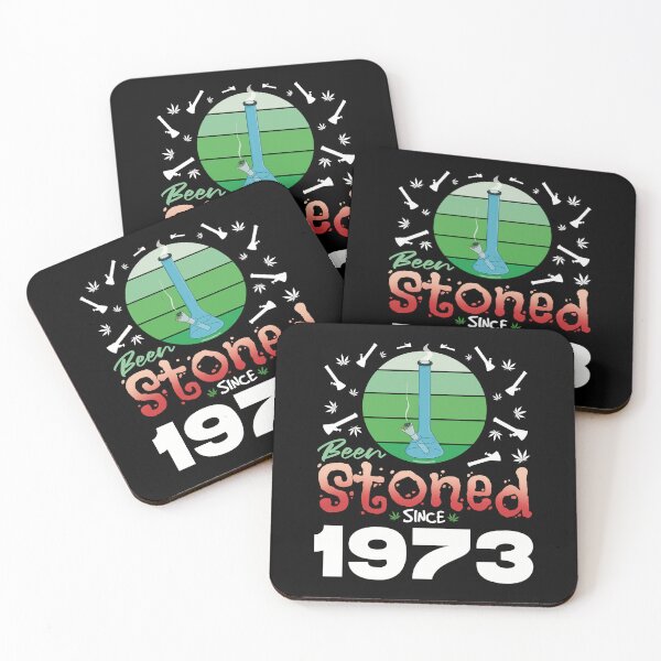 Item preview, Been stoned since 1973 (Green retro vintage sunset with bong) designed and sold by YomeHayin.