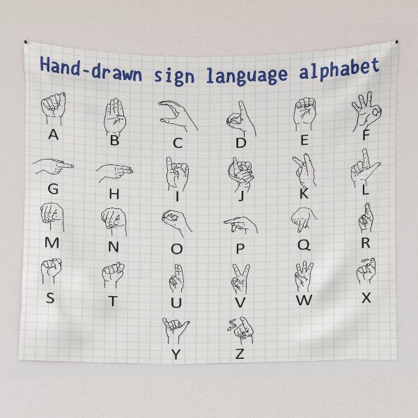 Item preview, Hand drawn sign language alphabet designed and sold by MatildaWatson.