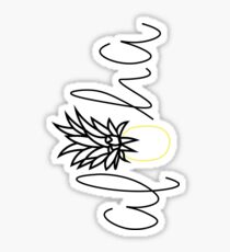 Aloha Ananas Aufkleber, Hawaiian, Tropical, Schriftzug, einfache Aufkleber, Hallo, gute Stimmung Sticker