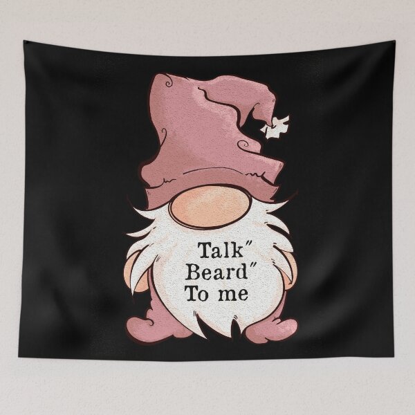 Item preview,  Lady Gnome cartoon, Talk beard to me, Quote designed and sold by DebbieJoyArt.