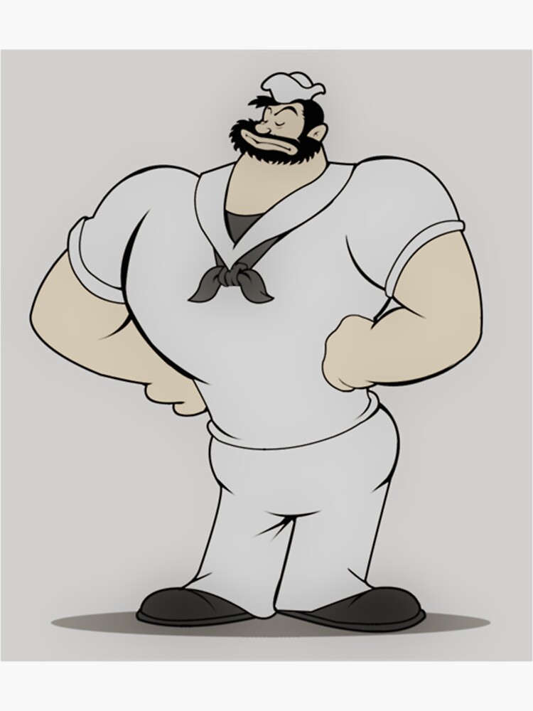 "Bluto the cartoon character" Sticker by KateSchumann Redbubble