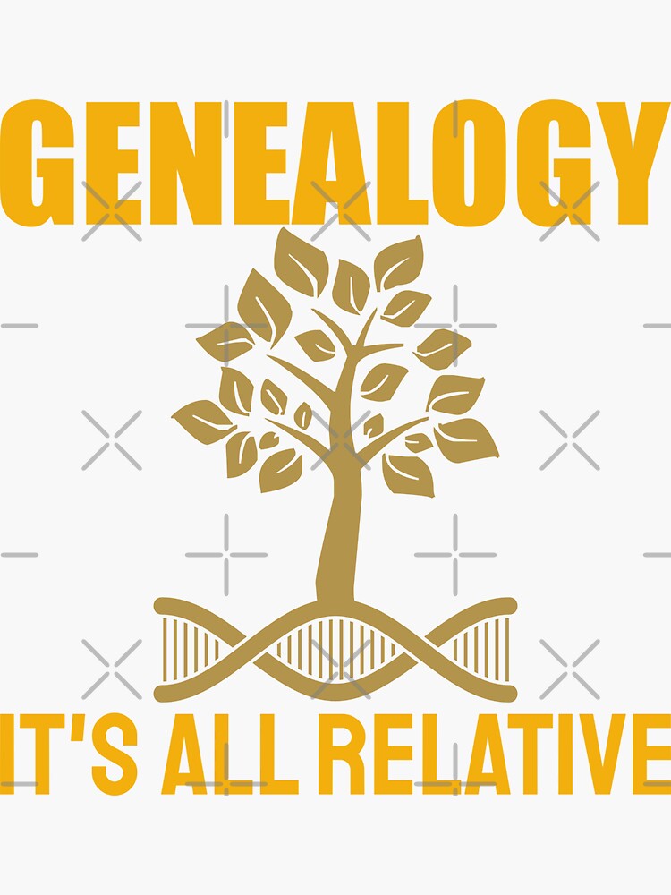 genealogist-family-tree-historian-dna-tree-genealogy-sticker-by