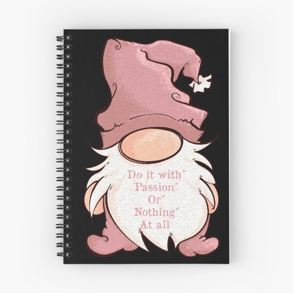 Item preview, Lady Gnome cartoon, Do it with passion or nothing at all, Girlfriend Quote designed and sold by DebbieJoyArt.