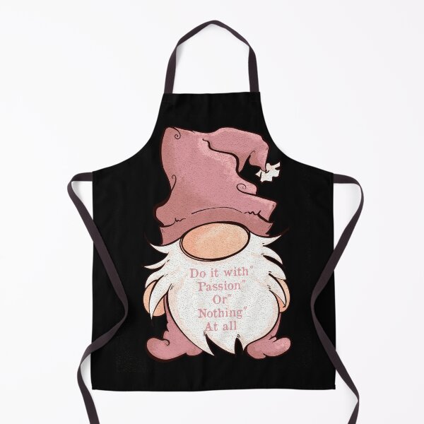 Item preview, Lady Gnome cartoon, Do it with passion or nothing at all, Girlfriend Quote designed and sold by DebbieJoyArt.