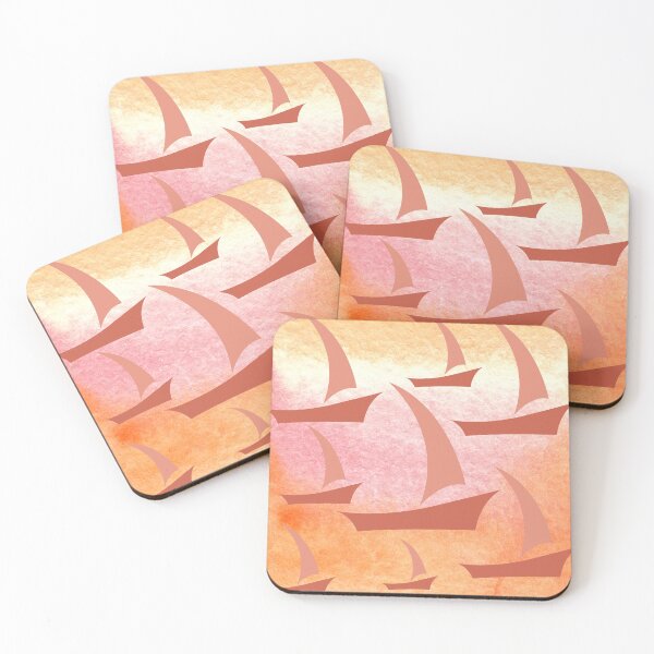 Item preview, Terracota Watercolor Boats designed and sold by inStoredecor.