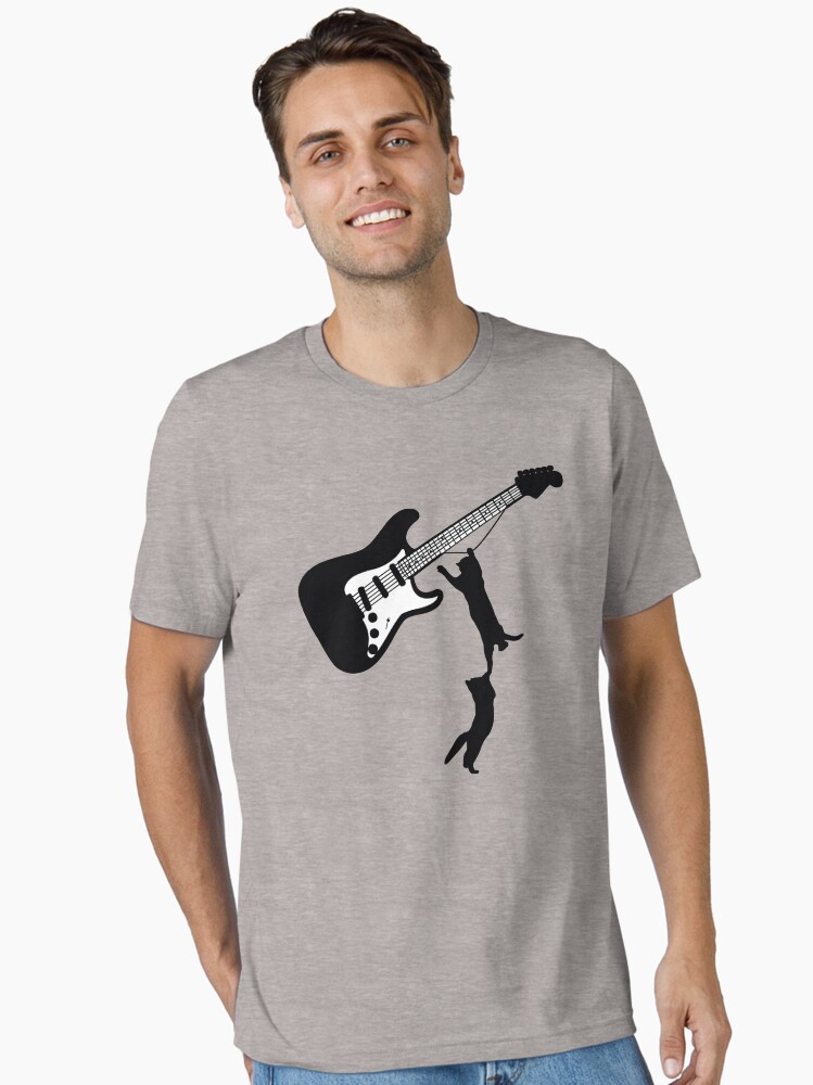Camiseta esencial for Sale con la obra «Gatos y guitarra eléctrica