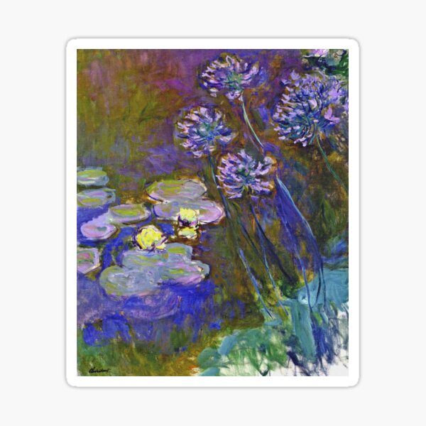 Vista previa del artículo con la obra «Claude Monet - Nenúfares y Agapanthus 1917», diseñado y vendido por artcenter.