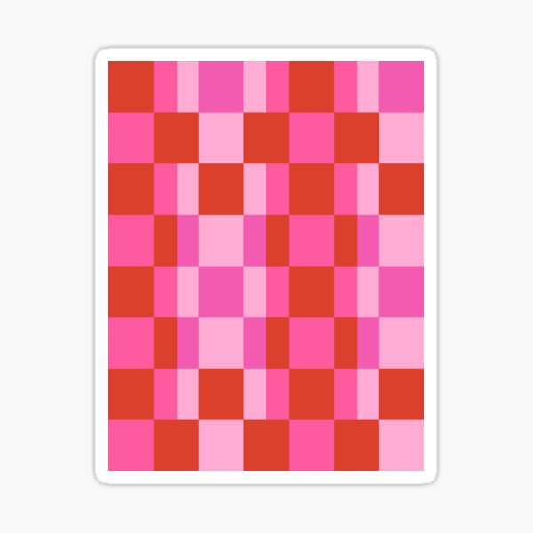 Checker Stripe Multi Pink Sticker