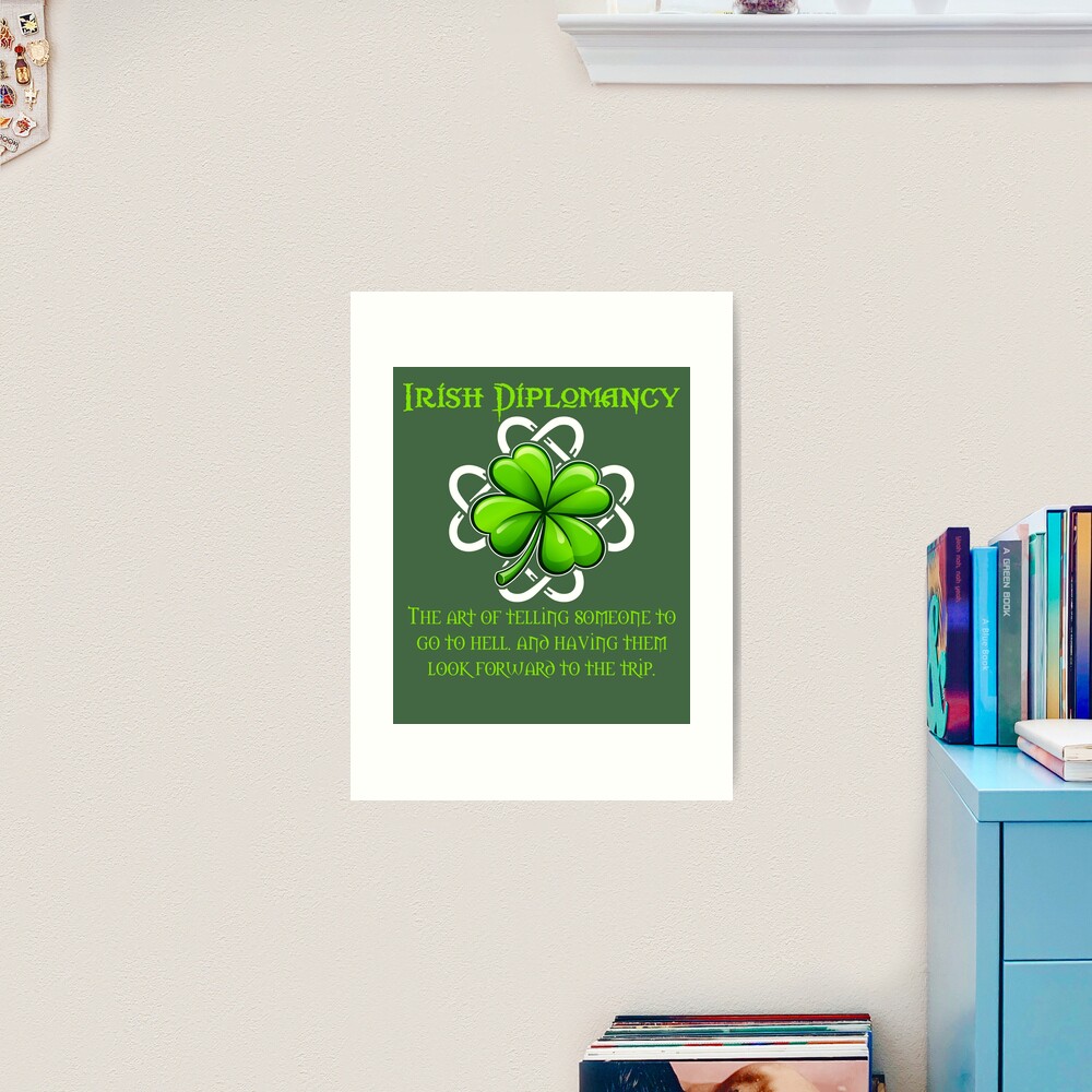 Irish Typography Clover Art Print for Sale by BeanxMax