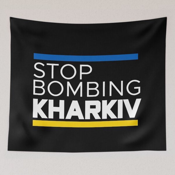 Item preview, Stop Bombing Kharkiv designed and sold by Kiki Art.