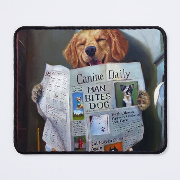 Item preview, Dog Reading the Newspaper On Toilet poster designed and sold by mingtonklockooo.