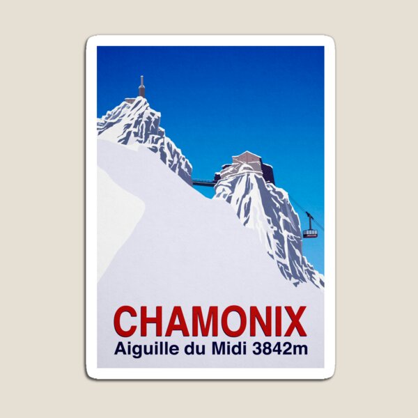 CHAMONIX MONT BLANC Photo Flexible Fridge Magnet 2"x 3" 