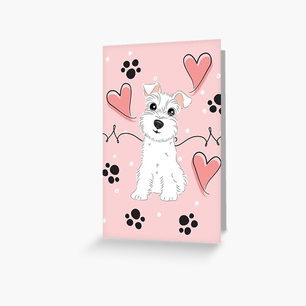 Item preview, Love White Miniature Schnauzer designed and sold by Lulupainting.