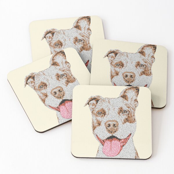 Item preview, Machine Embroidery, Doggy Beautiful Friendly Pitbull, Cute Dog For Dog Lover, Stitch crafting, unique embroidered art designed and sold by RudolphBarnard.