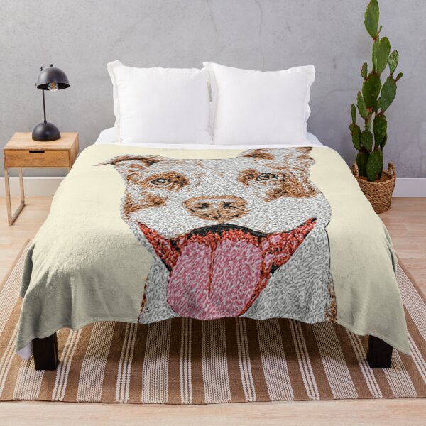 Item preview, Machine Embroidery, Doggy Beautiful Friendly Pitbull, Cute Dog For Dog Lover, Stitch crafting, unique embroidered art designed and sold by RudolphBarnard.