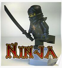Black Ninja Custom Minifigure Poster