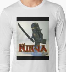 Black Ninja Custom Minifigure Long Sleeve T-Shirt