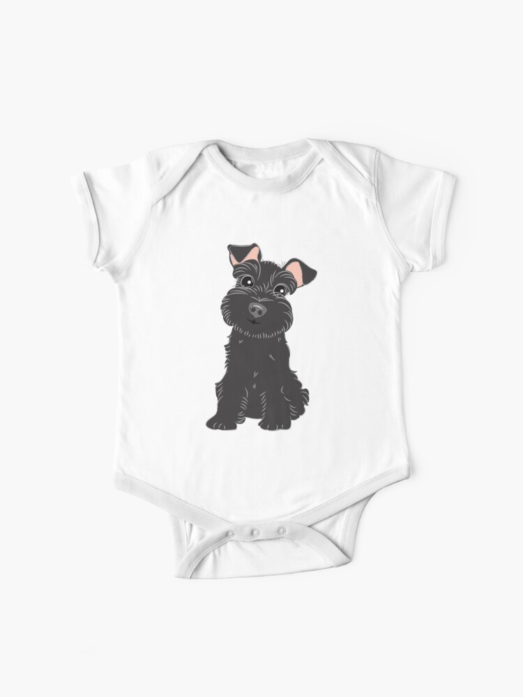 Thumbnail 1 of 2, Baby One-Piece, Love Black Miniature Schnauzer designed and sold by Lulupainting.